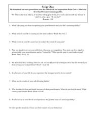 Christian 12-Step Questions